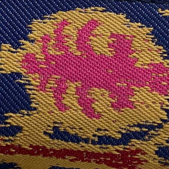 Nine West Womens Loafers Size 6 Blue Pink Slip On Tassel Tapestry Feminine Flats - Picture 4 of 13